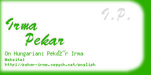 irma pekar business card